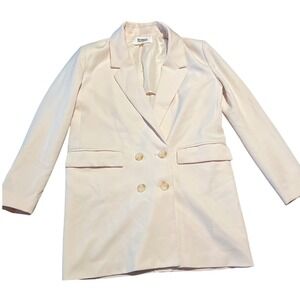 BB DAKOTA STEVE MADDEN Women Beige Double Breasted Blazer XS